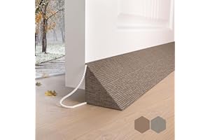 SYIPO Triangle Door Draft Stopper，35.4" New Weighted Under Door Draft Blocker Bottom Door Seal Noise&Air，Interior Sound Proof Door Snake Draft Insulation Stopper | Cool in Summer&Warm in Winter，Brown