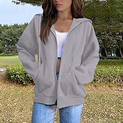MKLUNJOP Women'S Sweatshirt Zip Up Hoodie Women