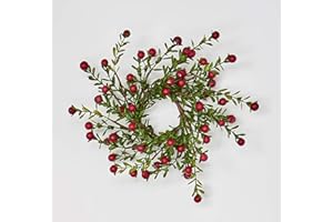 Worth Imports Boxwood and Berry 2.25" Inner Diameter, Set of 2 Candle Ring, Multicolor