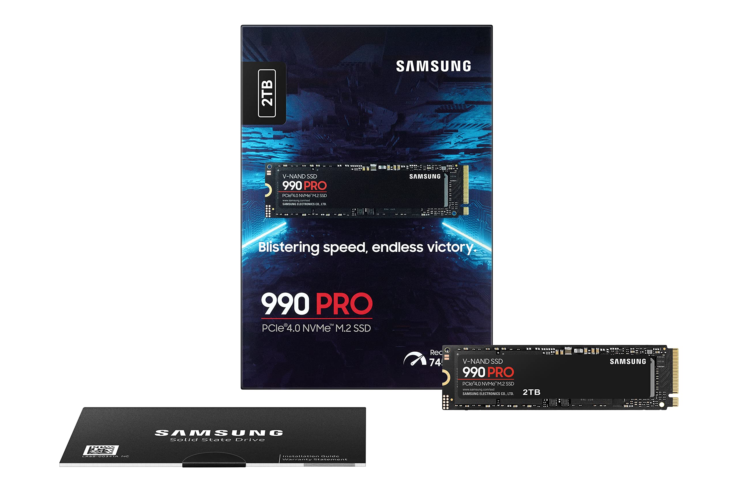 Samsung 990 PRO NVMe M.2 SSD, 2 TB, PCIe 4.0, 7.450 MB/s Lesen, 6.900 MB/s Schreiben, Interne SSD, Interne SSD für Gaming und Videobearbeitung, Schwarz, MZ-V9P2T0BW 7