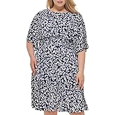 Jessica Howard Womens Printed Knit Jersey Midi Elbow Sleeve-Desk to Dinner
