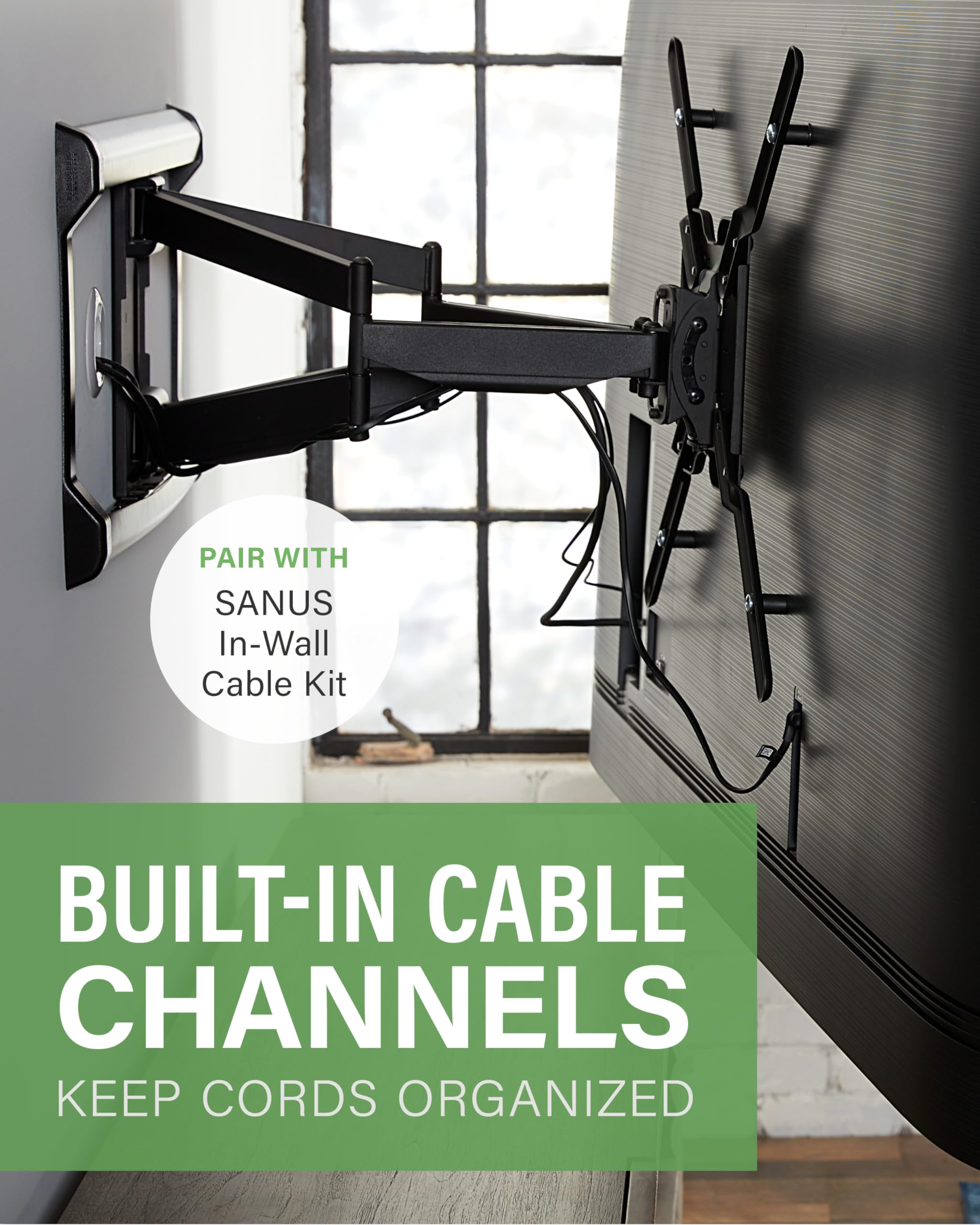 SANUS Full Motion TV Wall Mount for TVs up to 90