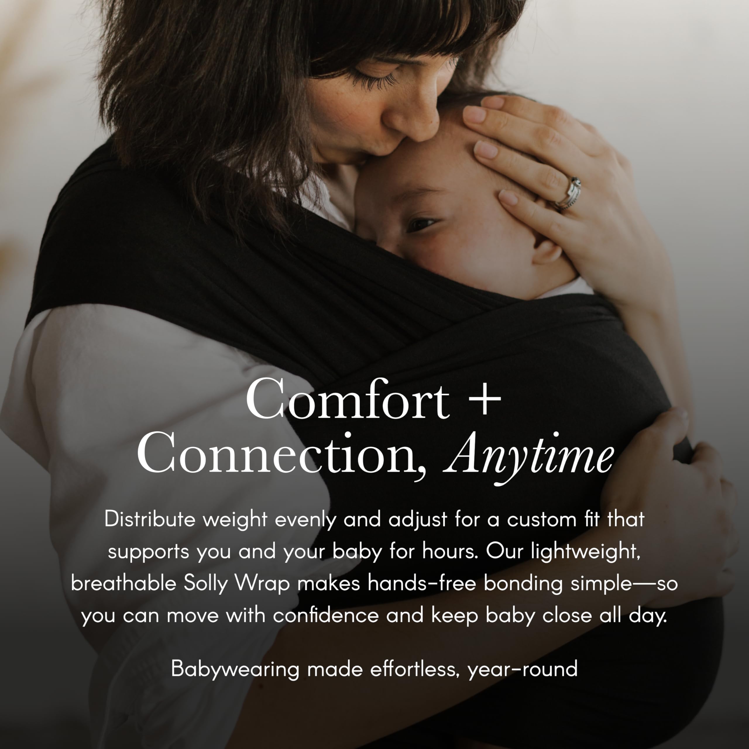 Solly Baby Wrap, Buttery-Soft Baby Carrier Newborn to Toddler 8-25 Lbs., Lightweight & Hands-Free Infant Sling Wrap, Breathable Summer Carrier, Baby Wearing & Postpartum Essential, New Mom Gift, Basil