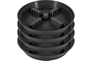 Feyvdzv 4 Pack Plant Saucer 8 inch, 10 12 14 17 inch, Plant Stand Plastic Plant Saucers for Indoors Outdoor, Heavy Duty Flower Planter Drip Trays for Pots, Pot Saucers for Plants, Grow Bags Saucers