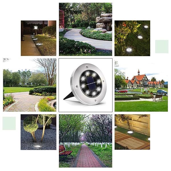 INCX SOLAR LIGHTS OUTDOOR WATERPROOF, 16 PACK SOLAR LIGHT FOR OUTSIDE, GARDEN LIGHTS LANDSCAPE LIGHTING FOR PATIO PATHWAY LAWN YARD DECK DRIVEWAY WALKWAY, COLD WHITE