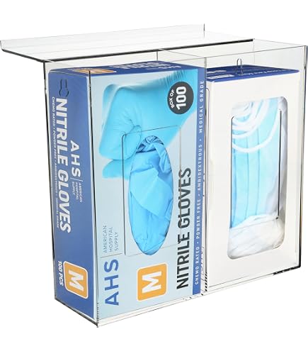thumbnail image 2 of Aphbrada Triple Acrylic Glove Box Holder – Wall Mount Dispenser For Latex, Nitrile & Exam Gloves – Clear Glove Rack For Medical, Salon, Kitchen 2 of 11