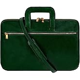 Time Resistance Slim Leather Briefcase - Italian Handmade Leather Computer Bag - Briefcase for Men and Women - Laptop Bag
