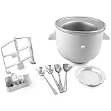 KitchenAid Ice Cream Maker Attachment for Stand Mixer with Set of 4 Free Ice Cream Spoons
