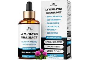Lymphatic Drainage Support Drops - 10-in-1 Herbal Supplement Blend Complex | with Burdock, Dandelion, Elderberry - 1 fl oz