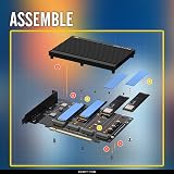 EZDIY-FAB Quad M.2 PCIe 4.0/3.0 Expansion Card w/ Heatsink RAID-on-CPU VROC view 3