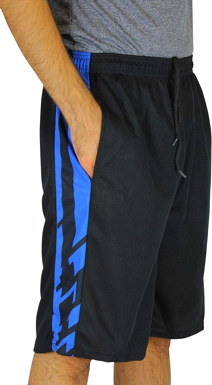 Real Essentials Men's Active Athletic Performance Shorts with Pockets - 5 Pack at  Men’s Clothing store