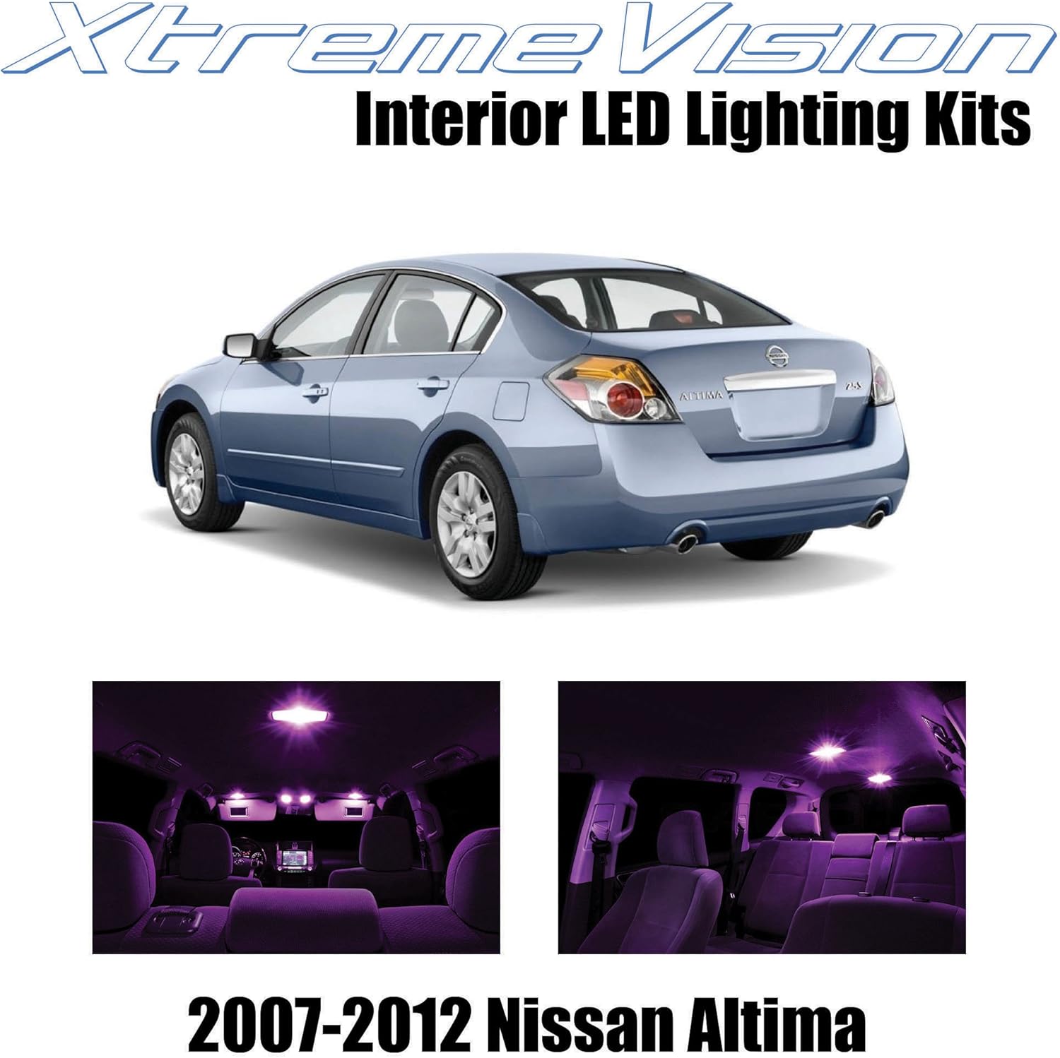 Xtremevision Interior LED for Nissan Altima Sedan 2007-2012 (10 Pieces) Pink Interior LED Kit + Installation Tool Tool