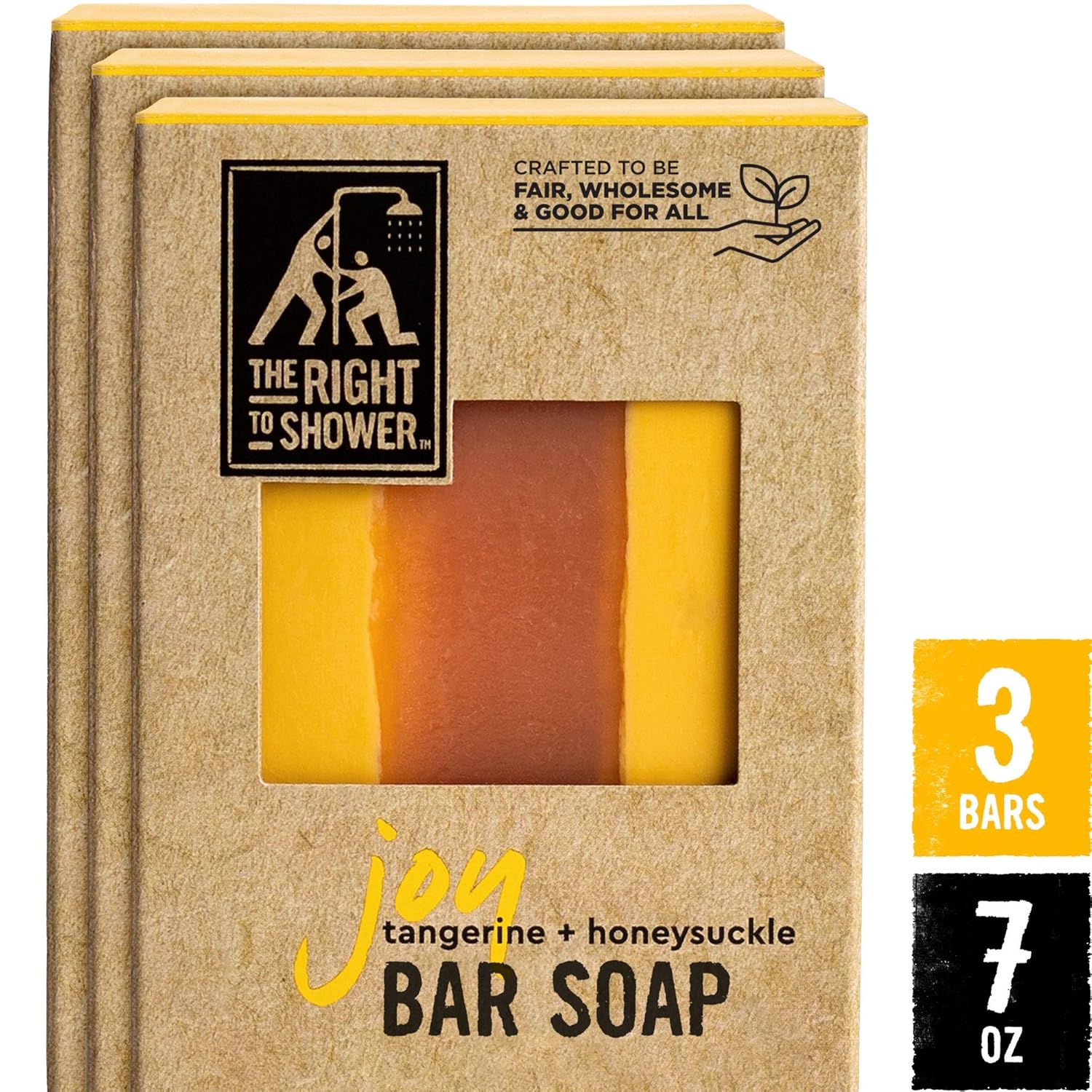 The Right To Shower Bar Soap, Joy, 7 oz, Pack of 3 : Beauty
