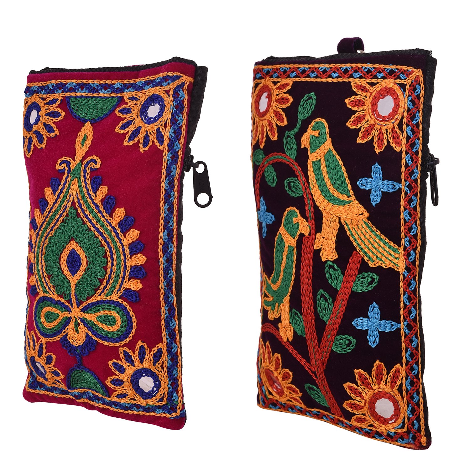 craft trade designer embroided mobile-phone pouch cover set