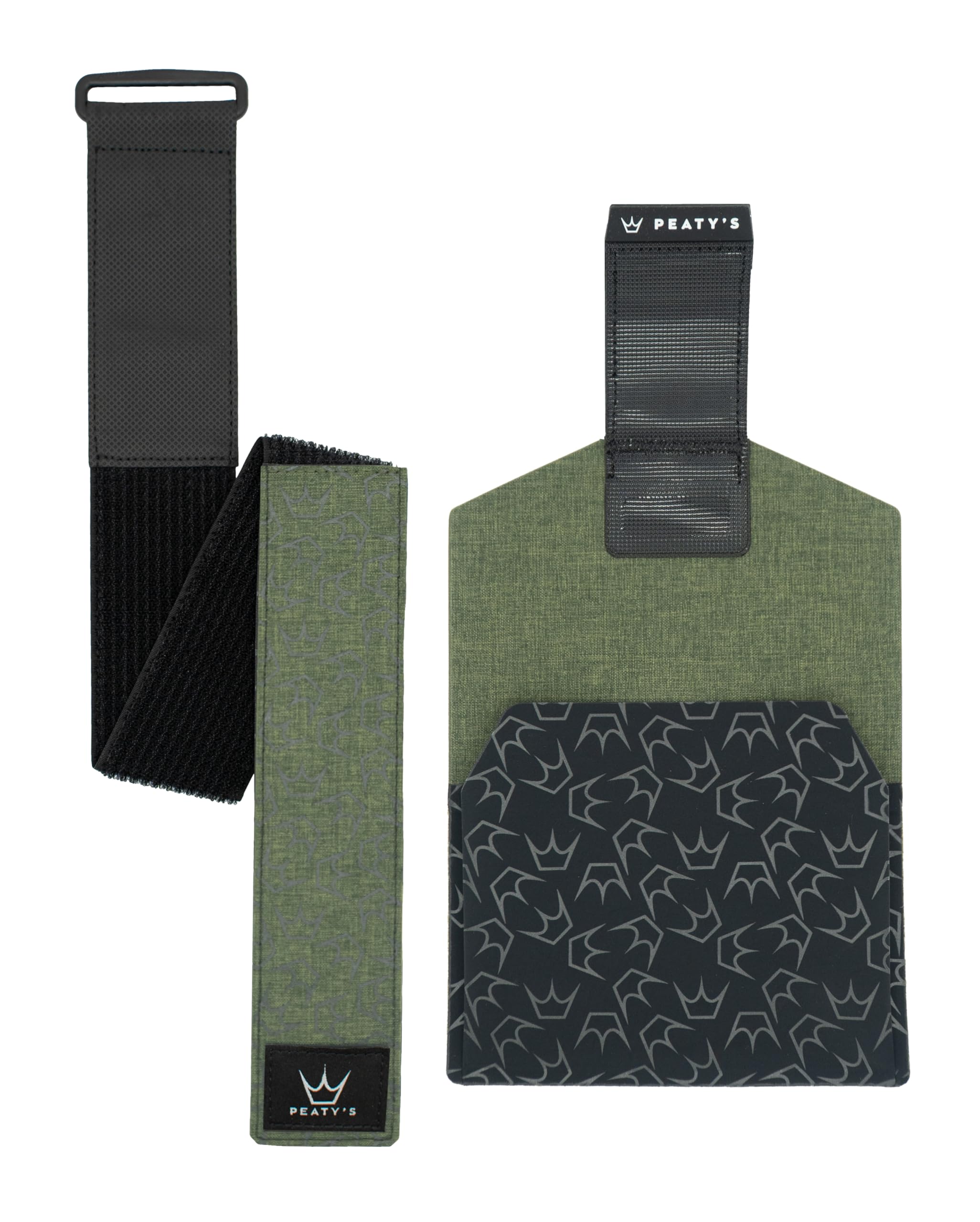 Peaty's Holdfast Trail Tool Wrap - Secure Bike Frame Bag with Zip Pocket, Modular Design Waterproof Bike Storage Bag, No Slip or Rattle, Bicycle Bags for MTB, Road, Gravel & E-Bikes - Green