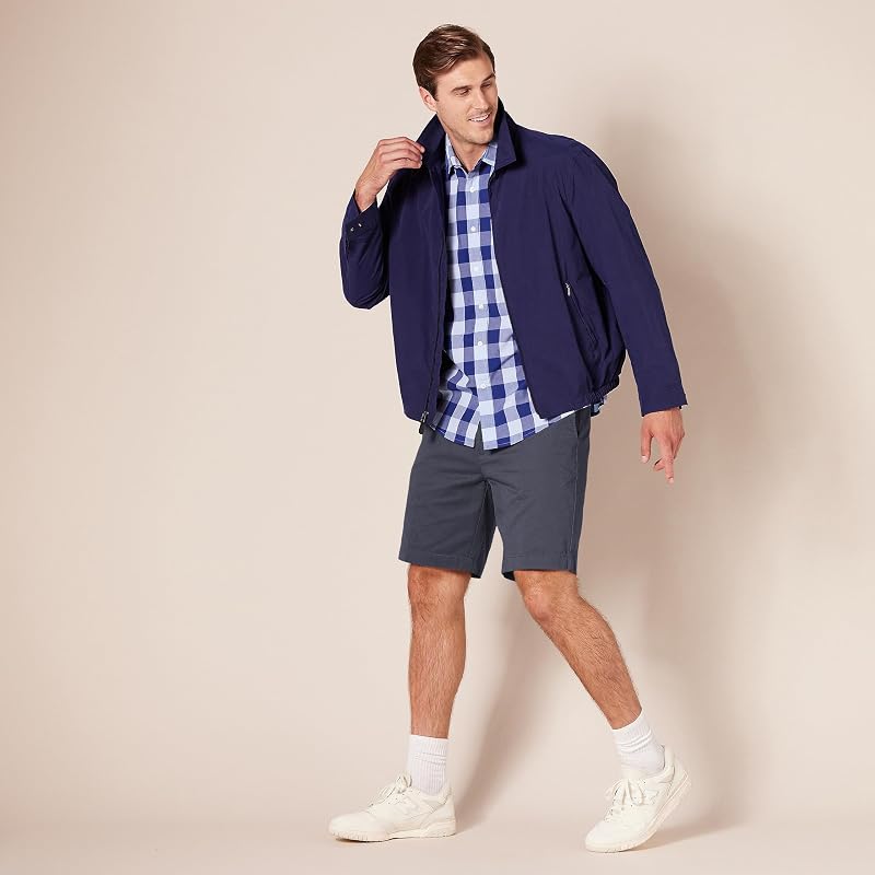 Pantaloncini Chino Vestibilità Aderente, 23cm Uomo, Blu Marino Scuro, 36W