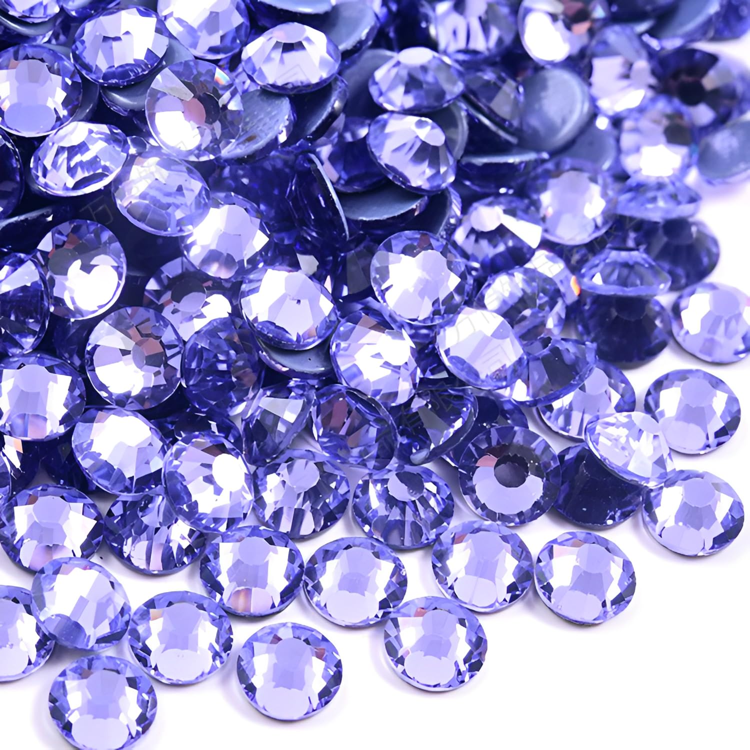 Jollin 2880pcs Hotfix Crystal Flatback Rhinestones Glass Diamantes Gems for Crafting Art Crafts Decorations Clothes Shoes 3.2mm SS12 Violet