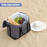 The Magic Toy Shop 30L Insulated Cool Bag Grey Polyester Large Capacity view 2