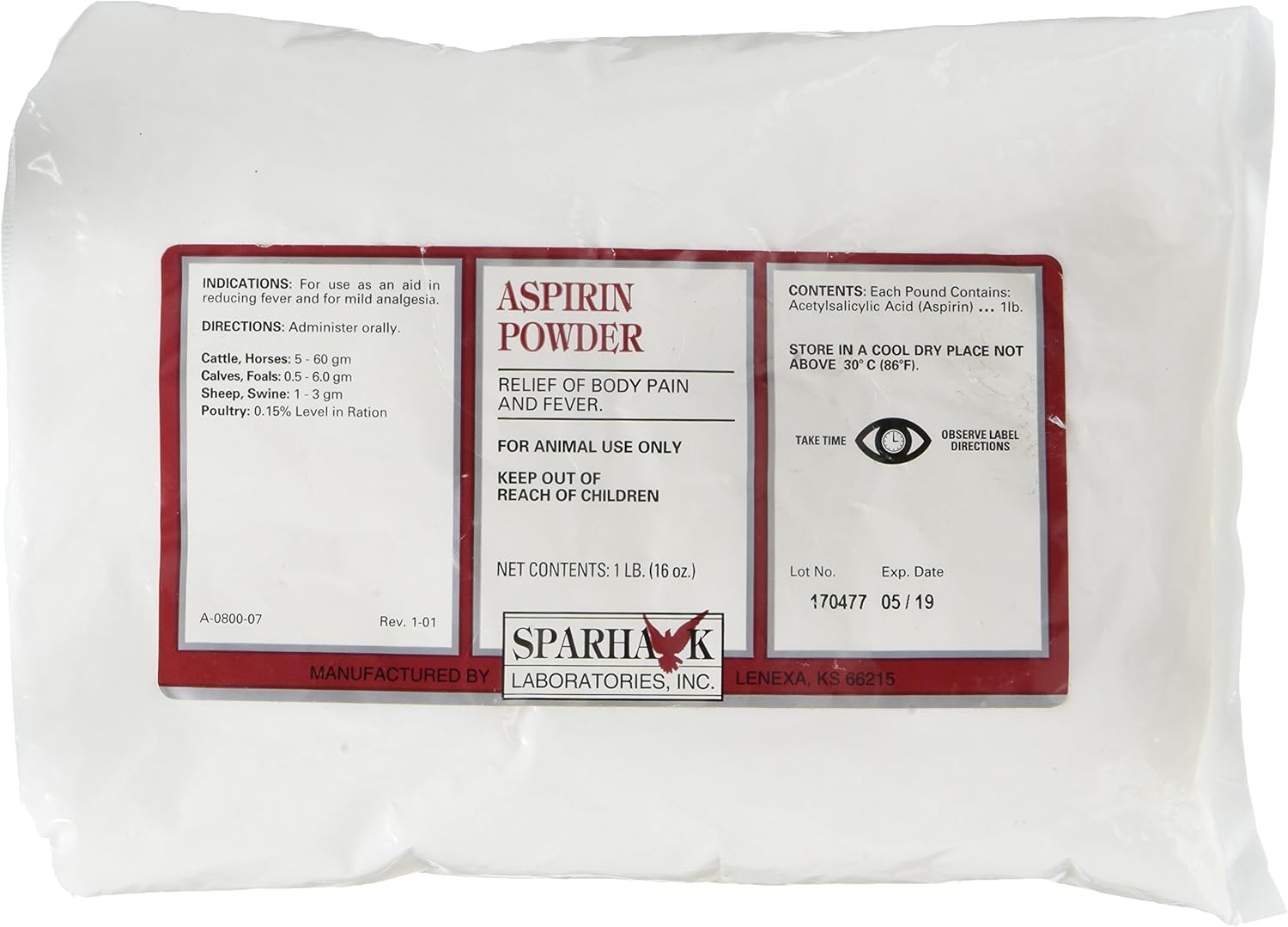 Priority Care Animal Aspirin Powder 1 Lb Amazon Ca Pet Supplies