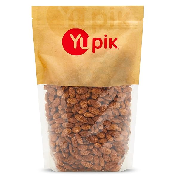 YUPIK RAW CALIFORNIA ALMONDS, LARGE SIZE, 2.2 LB (35.2 OZ), GLUTEN-FREE, KOSHER, VEGAN, NATURAL WHOLE NUTS, UNSALTED, UNROASTED, OIL-FREE, HIGH IN FIBER, NUTRITIOUS NUTS, HEALTHY SNACKS
