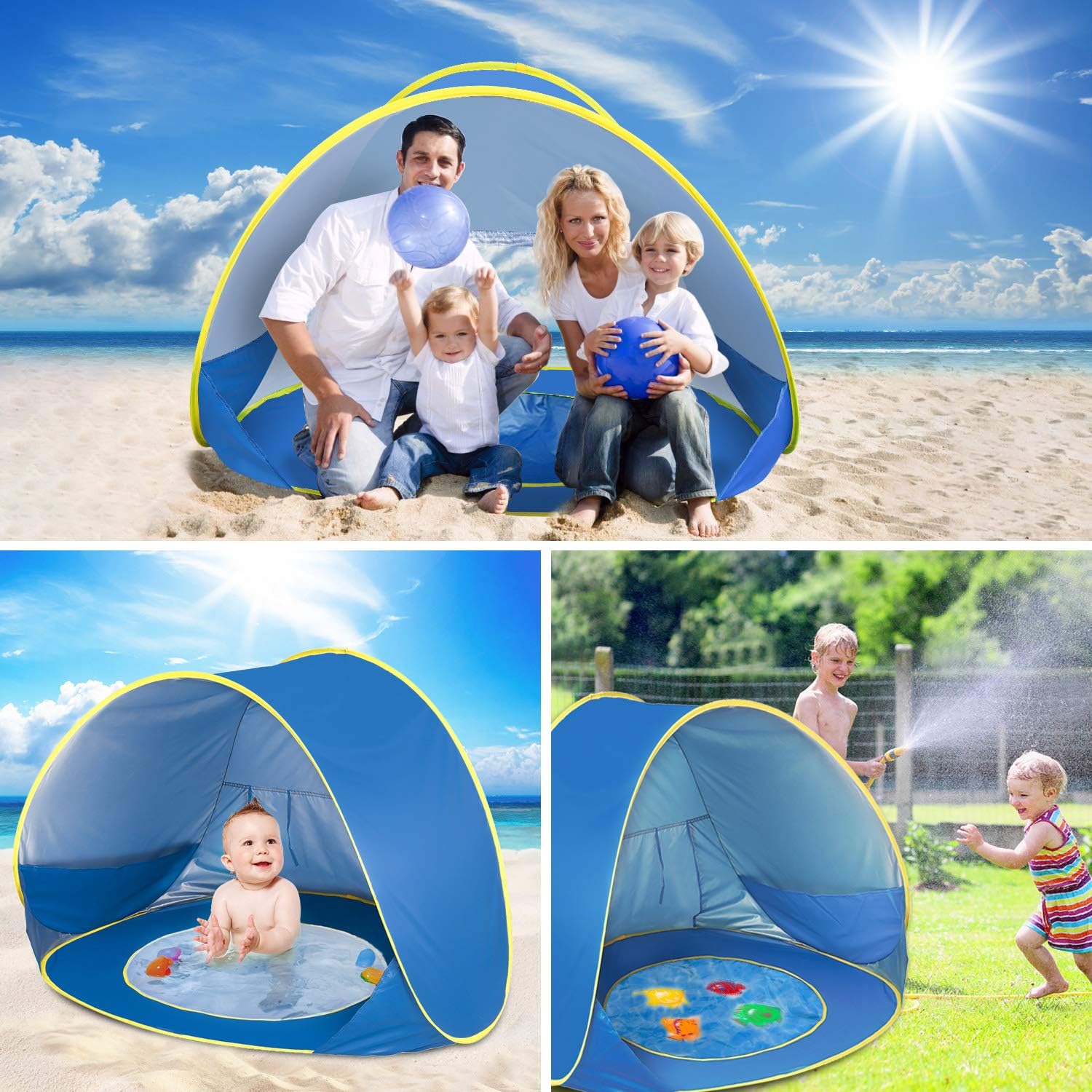 Pop Up Baby Beach Tent Shelter UPF 50+ WAS £27.99 NOW £8.39 w/code