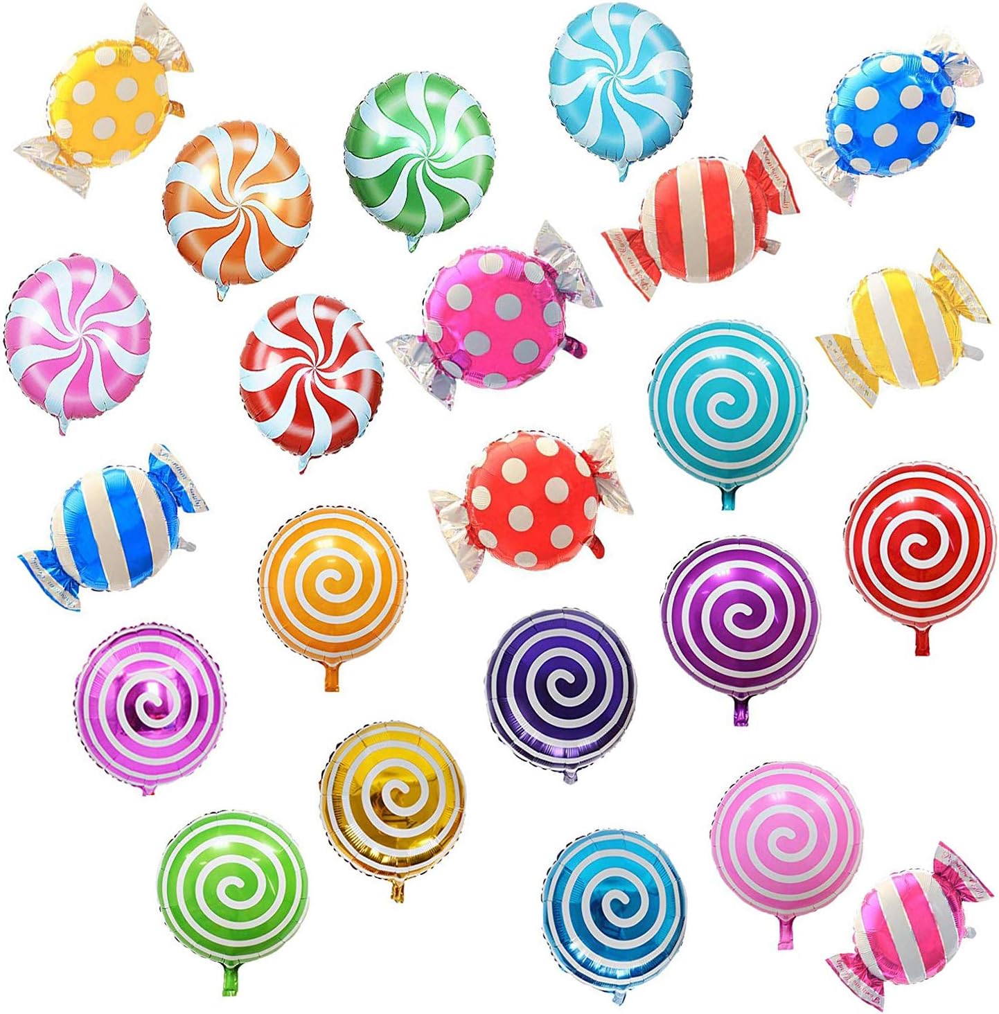VANVENE Candy and Lollipop Mylar Balloons 21pcs 18inch Birthday Party Candyland Balloons Set