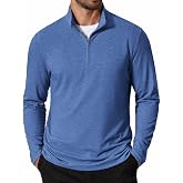 COOFANDY Men's Quarter Zip Pullover Lightweight Mock Neck Sweatshirt Casual Long Sleeve Polo Shirts