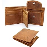 Leather Syndikate Bifold Wallet for Men with Premium Cowhide Leather Slim Wallet, Minimalist Design, Multiple Card Slots, Stylish Durable Gift-Ready Men’s Wallet (Brown)