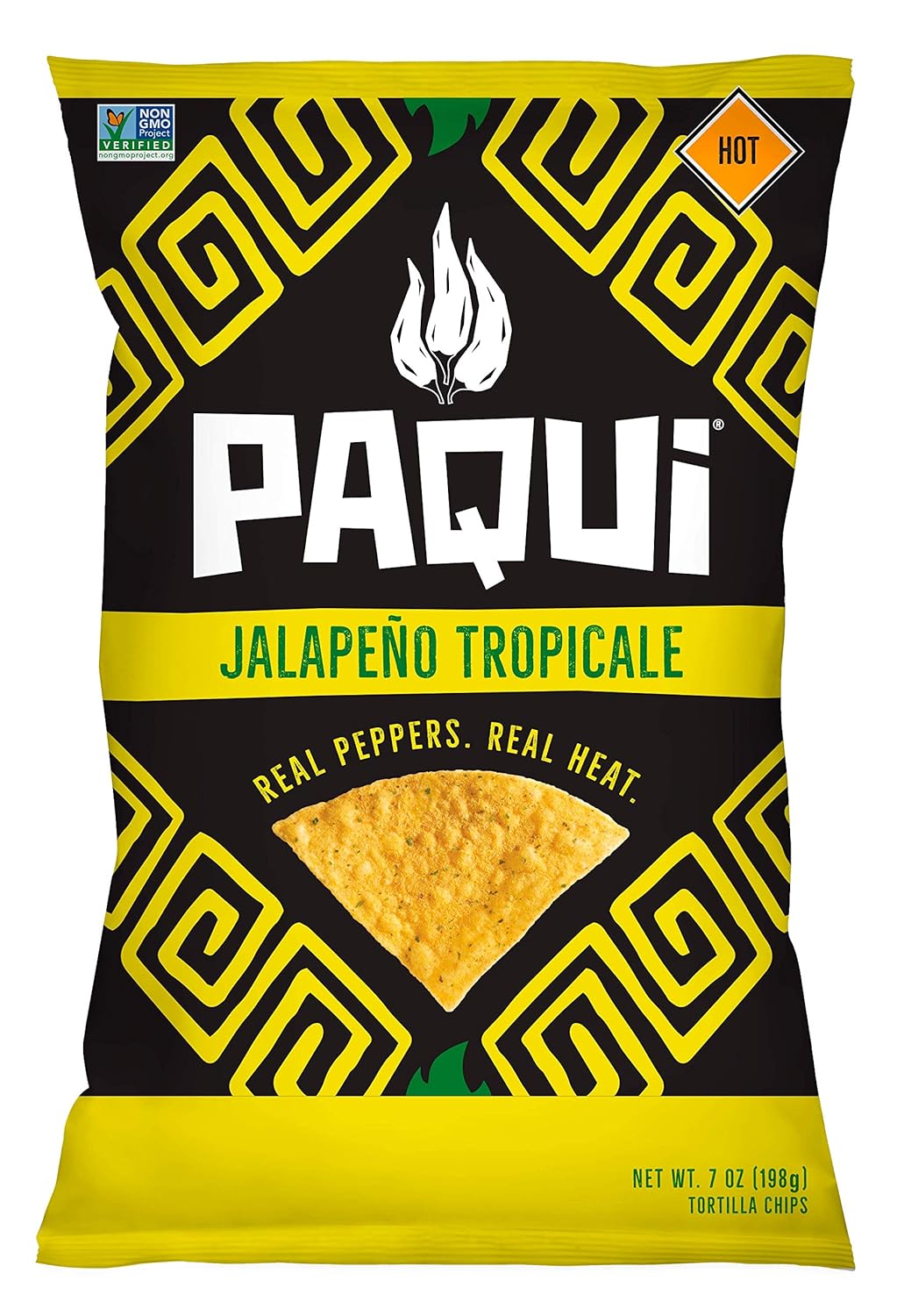 Paqui Tortilla Chips, Gluten Free Chips, Non-Gmo, Flavored, Jalepeno Tropicale, 7 Oz, Pack Of 5
