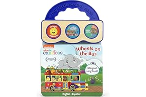 Canticos The Wheels on the Bus/ Las Ruedas del Autobús -Bilingual / Bilingüe 3-Button Sound Board Book for Babies and Toddlers (English and Spanish Edition) (Nick Jr. Canticos)
