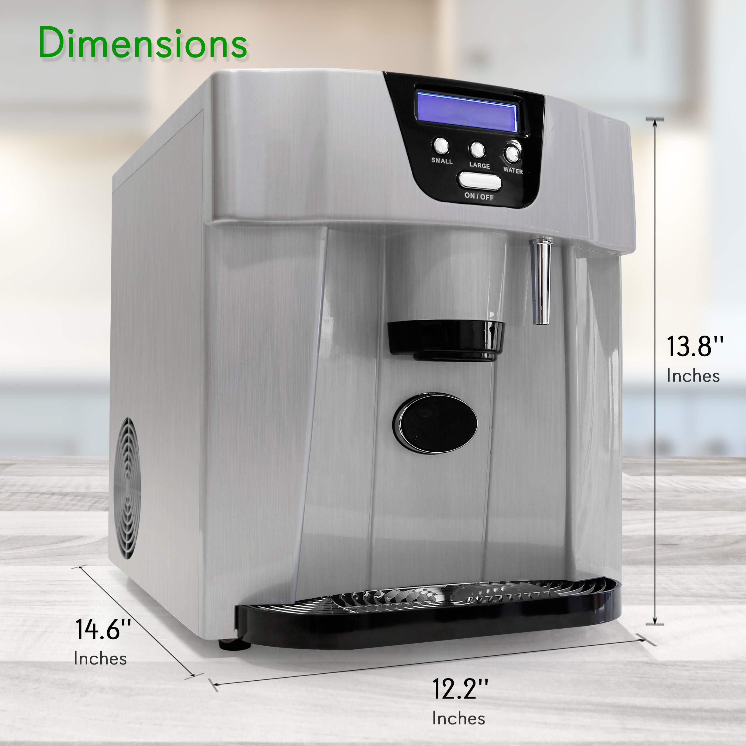 NutriChef Ice Maker And Dispenser Upgraded Machine Countertop Ice