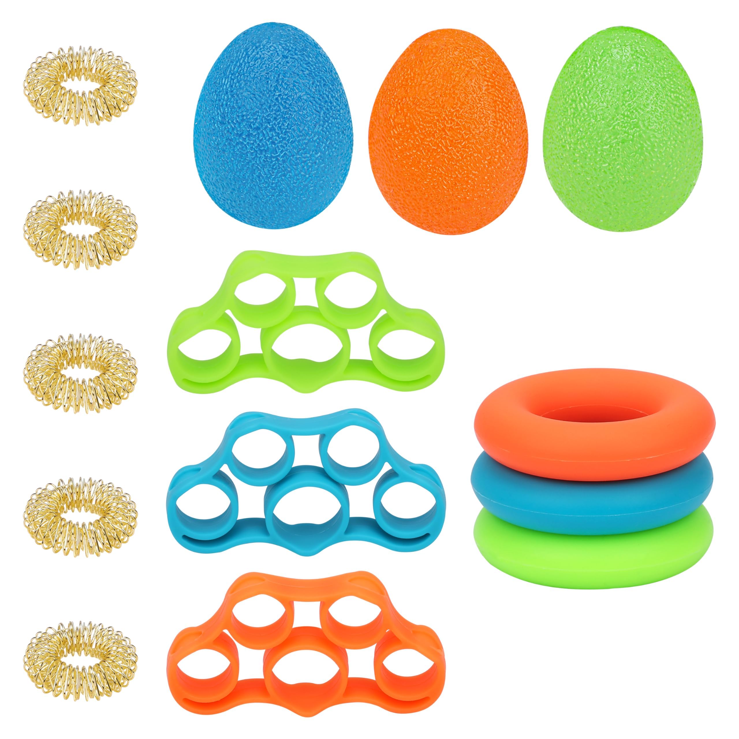 Hand Trainer 14pcs blue, green, orange Silicone 3 resistance levels