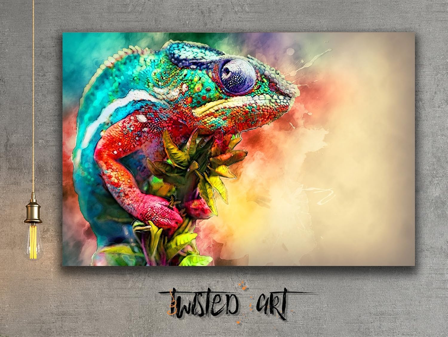 Chameleon Animal Abstract Art Canvas Print Wall Art Framed Canvas