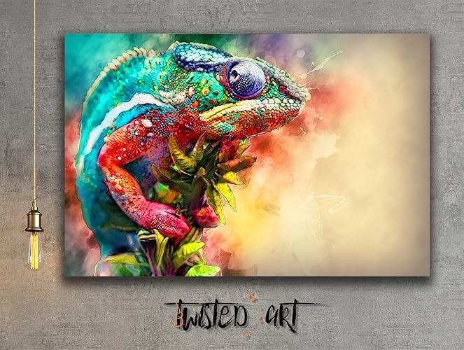 Chameleon Animal Abstract Art Canvas Print Wall Art