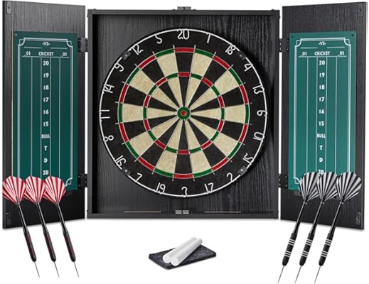 Amazon Basics Dartboard Cabinet Set Black 1