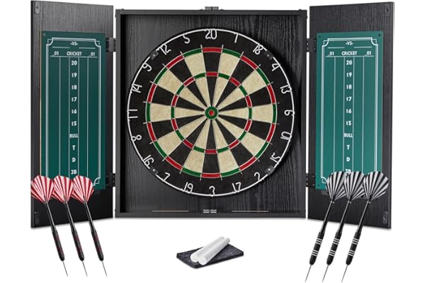 Amazon Basics Dartboard Cabinet Set Black 1