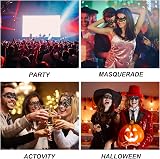 Aomig 6 Pcs Black Lace Masquerade Masks for Women Venetian Party Elegant Eye view 7