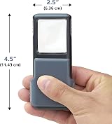 Carson Slide-Out Magnifier Acrylic Gray Pack of 4 5x Aspheric Lens view 2
