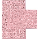 Pink Bathroom Rugs Chenille Bath Mat Set 2-Piece Bath Rugs for Bathroom Extra Soft Bath Mats for Bathoom Non Slip Absorbent Shag Bathoom Carpet