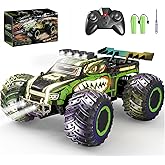 Zappido RC Cars for Boys Age 4-7 8-12, 20km/h High Speed Remote Control Monster Truck with Dino Theme, All-Terrain Off-Road Crawler with Impact-Resistant Flexible Shell, 2 Batteries,Gift Boy Toys