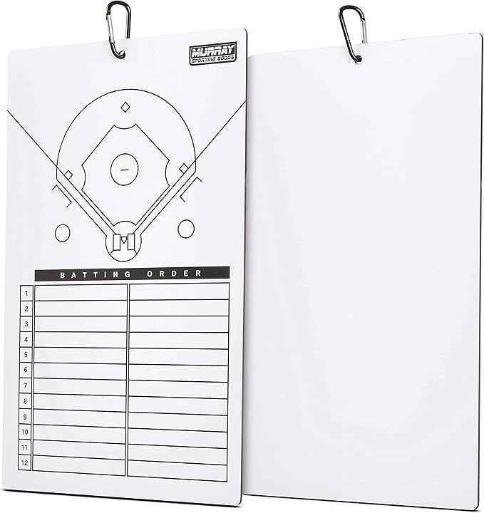 Murray Sporting Goods Dry Erase Baseball Coaches Clipboard