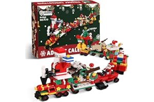 gogonova Advent Calendar 2025 Train Building Blocks Set,760 PCS Surprise Christmas Countdown Gifts,12 Days Building Toys for Kids, Boys, Girls, Teens & Adults Ages 6+