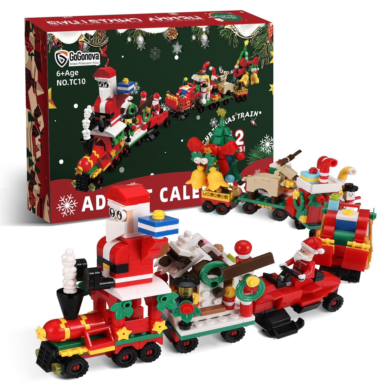 Photo 1 of ***USED/OPENED SELLING AS IS)*** gogonova Advent Calendar 2025 Train Building Blocks Set,760 PCS Surprise Christmas Countdown Gifts,12 Days Building Toys for Kids, Boys, Girls, Teens & Adults Ages 6+