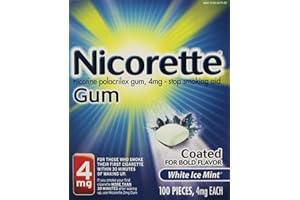 GLAXO SMITH KLINE Nicorette OTC Stop Smoking Nicotine Gum, 4mg-White Ice Mint-100 ct.