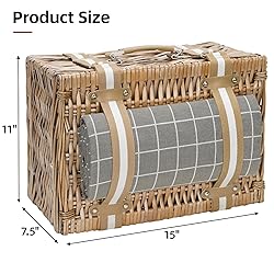 Wicker Picnic Basket for 2 - Willow Basket with