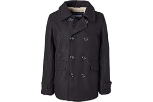 Sportoli Boy Classic Wool Blend Sherpa Winter Dress Pea Coat Peacoat Jacket