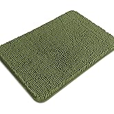 PureSwan Sage Bathroom Rugs – Absorbent and Washable Bath Mat, Non-Slip, Thick Soft Chenille Bath Rugs for Bathroom Floor, Shower, Sink - 17" x 24"