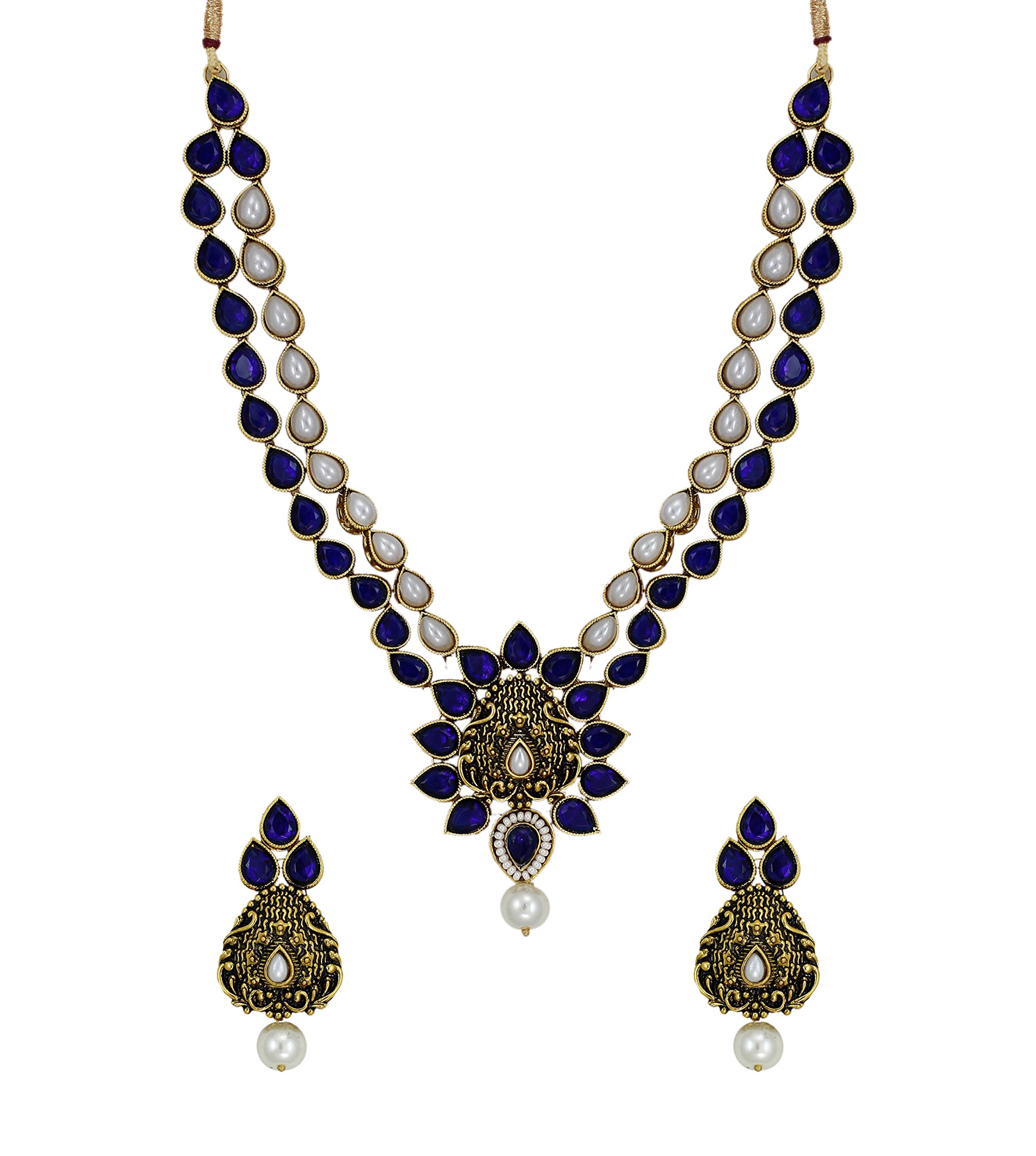 Zaveri Pearls Ethnic Choker Necklace For Women Golden Zpfk6127