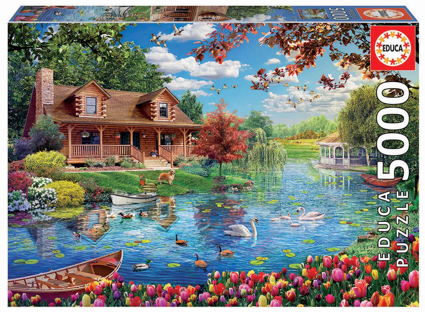 Educa 19056 Series House on The Lake. 5000 Piece Puzzle. Ref, Multicoloured