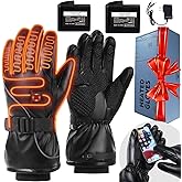 Heated Gloves, Heated Gloves for Men Women,Rechargeable Electric Gloves with 7.4V 5000mAh *2,Touch Screen Waterproof Non-Slip Heating Glove for Motorcycling Cycling Skiing Hunting Camping Outdoor Work